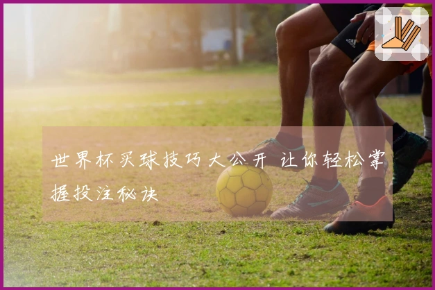 世界杯买球技巧大公开 让你轻松掌握投注秘诀